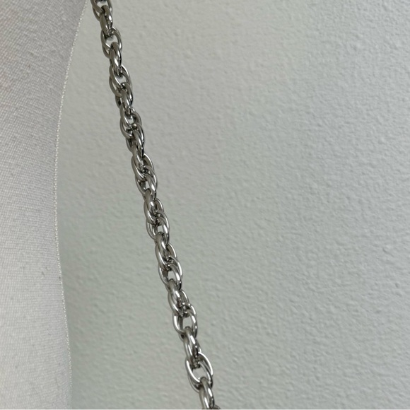 Brand New White House Black Market Burgundy and Silver Leather Crossbody Clutch - Picture 5 of 8